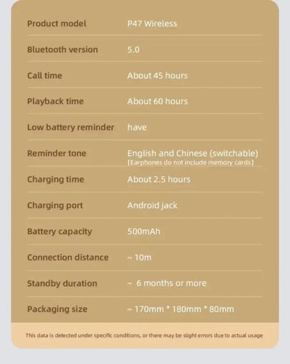 Foldable Wireless Bluetooth Headphones 5.0 Portable HiFi Sound Over-ear Headset for Sports Travel Daily Game music Earphones Use
