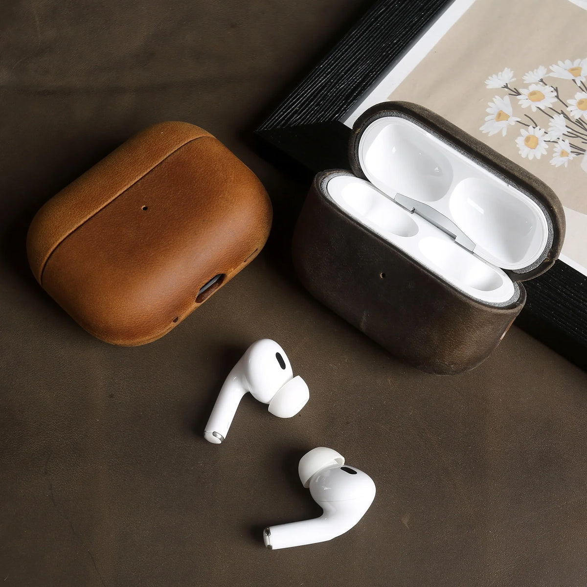 Vintage Crazy Horse Leather Case For Airpods Pro 2 Cases Airpods5 4 3 Wireless Bluetooth Headphone Earphone Box Protective Cover