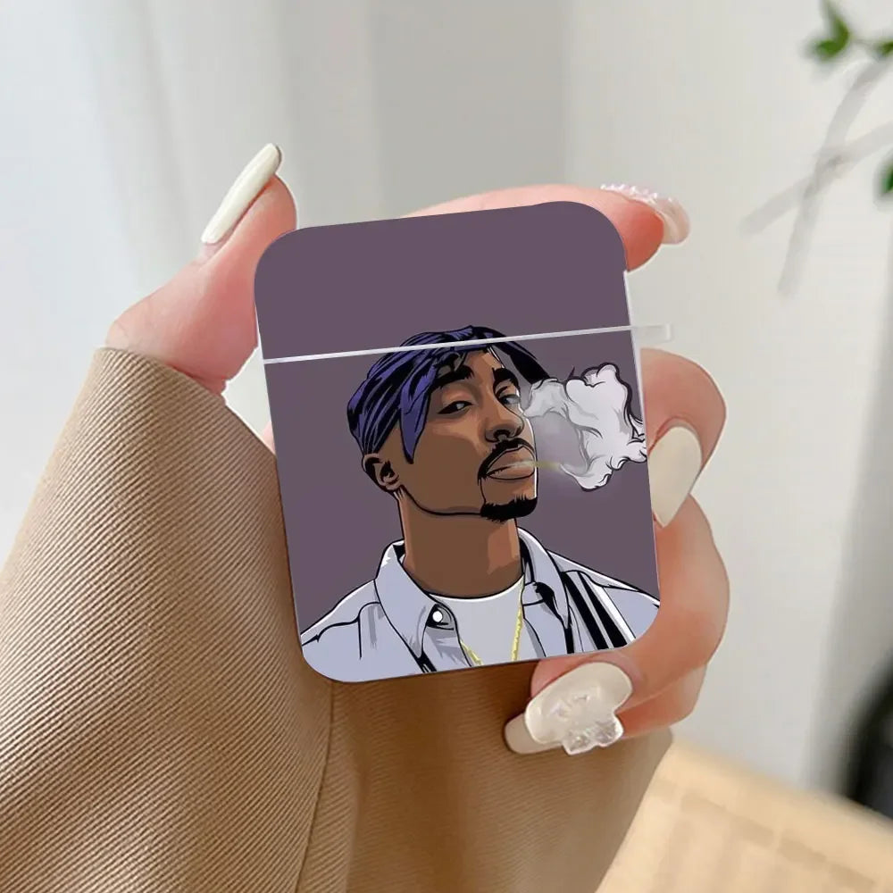 Rapper 2Pac Tupac Shakur Earphone Case for Airpods 3 3rd 4 4th Wireless Headphone Cover Air Pods Pro 3 2 1 Shockproof Fundas
