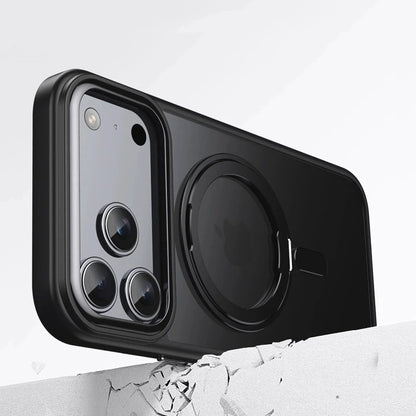 For iPhone 18 17 16 Pro Max Metal Ring Magnetic Case Rotation Stand Foldable Luxury Cover For iPhone 17 Pro Max Case