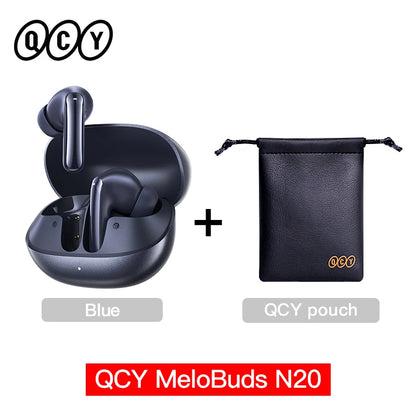 QCY MeloBuds N20 Wireless Bluetooth 6.0 Earphone 13mm Drivers -50dB Adaptive Hybrid Noise Cancelling Earbud 40Hrs HT20 Headphone