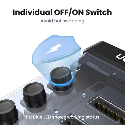 UGREEN USB C Hub 7-Port USB3.0 Splitter with Individual OFF/ON Switch LED Indicator for Desktop PC Laptop USB Ports Extender