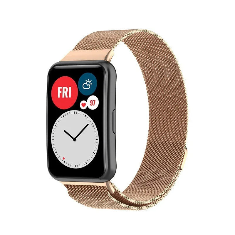 Magnetic Metal Strap For Huawei Smart Watch Fit 2 Stainless Steel Mesh Loop Bracelet Correa Huawei Fit Watch TIA-B19/B09