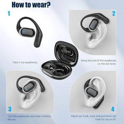 2026 New Open Ear OWS Earphones Bluetooth 6.0 Wireless Headphones HiFi Sound Headset Touch Control TWS Earbuds 60 Hours Playback