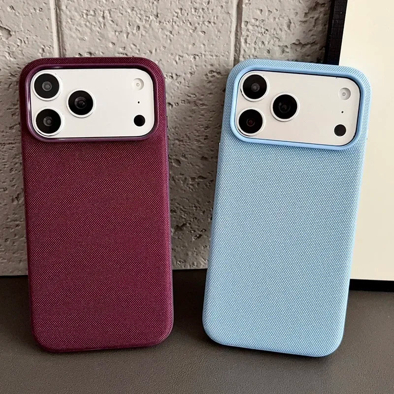 Luxury Official Technology Woven Magnetic Case For iPhone 18 17 16 15 14 13 Pro Max For Magsafe Technical Fabric Original Cover