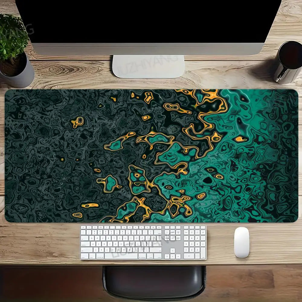 Black Waves Large Gaming Mouse Pad Computer Keyboard Desk Pad XXL with Rubber Non-Slip Stitched Edge for Friends Boyfriend
