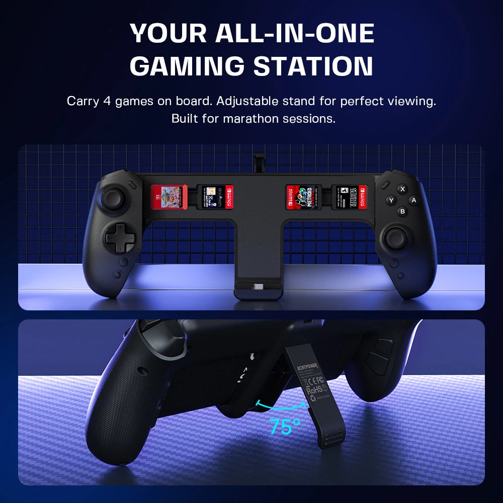 ECHTPower Wired Switch 2 Controller, Hall Effect No Drift, 9-Axis Gyro, Native C Button, 4 Programmable Back Buttons, Adjustable Kickstand, Game Card Slots, RGB Indicator