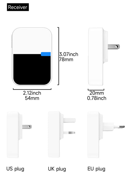 Good Sound Quality High Volume Long-Distance Kinetic Door Bell Household Waterproof Battery Free Self Powered Wireless Doorbell