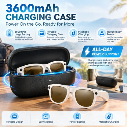 2026 New AI Smart Glasses Camera 800W Lens 30MP Photo 1200P Video Recording Bluetooth 5.3 WiFi Translation Sunglasses Men Women
