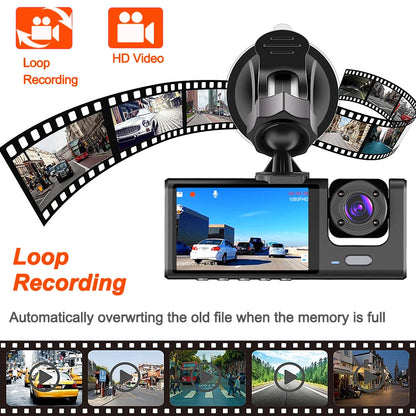 HONG TONG 1080P Car Dvr 2Camra Dash Cam Cars Camera for Vehicle Recorder Video Front Optional Rear Camera  Night Vision Dashcam