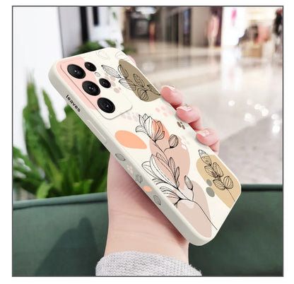 Abstract Plants Phone Case For Samsung Galaxy S25 S24 S23 S22 S21 S20 Ultra Plus FE S10 S9 S10E Note 20 Ultra 10 9 Plus Cover