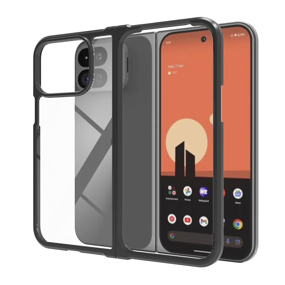 Case For Google Pixel 9 Pro Fold Fold2 Luxury Acrylic Transparent Folding Cover For Pixel9 Pro Fold Thin Shockproof Bumper Funda