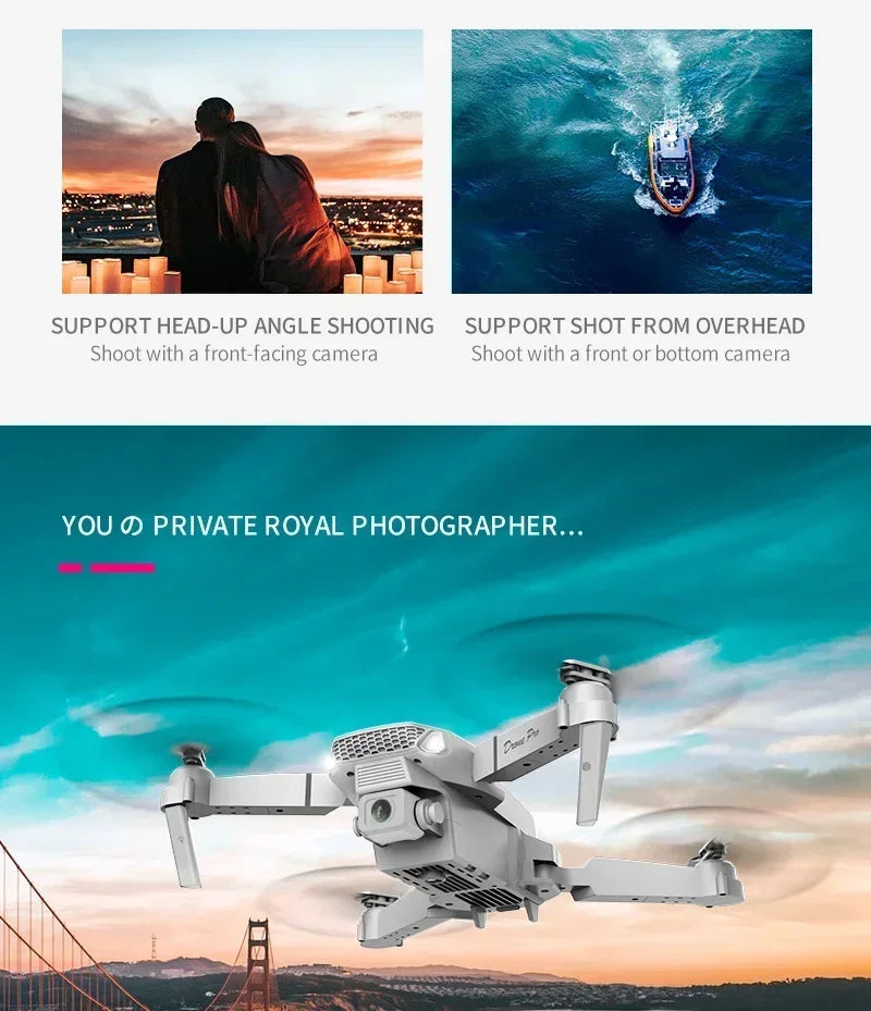 2026 New E88 Pro RC Drone 4K 1080P Wide Angle Dual HD Camera Foldable Quadcopter WiFi FPV Altitude Hold