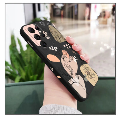 Abstract Plants Phone Case For Samsung Galaxy S25 S24 S23 S22 S21 S20 Ultra Plus FE S10 S9 S10E Note 20 Ultra 10 9 Plus Cover