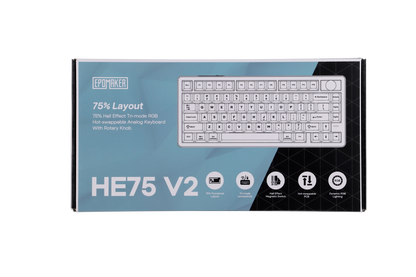 EPOMAKER HE75 V2 75% ANSI US Layout Wired/Bluetooth/2.4Ghz Wireless Hall Effect Gaming Keyboard with Rapid Triggering & SOCD
