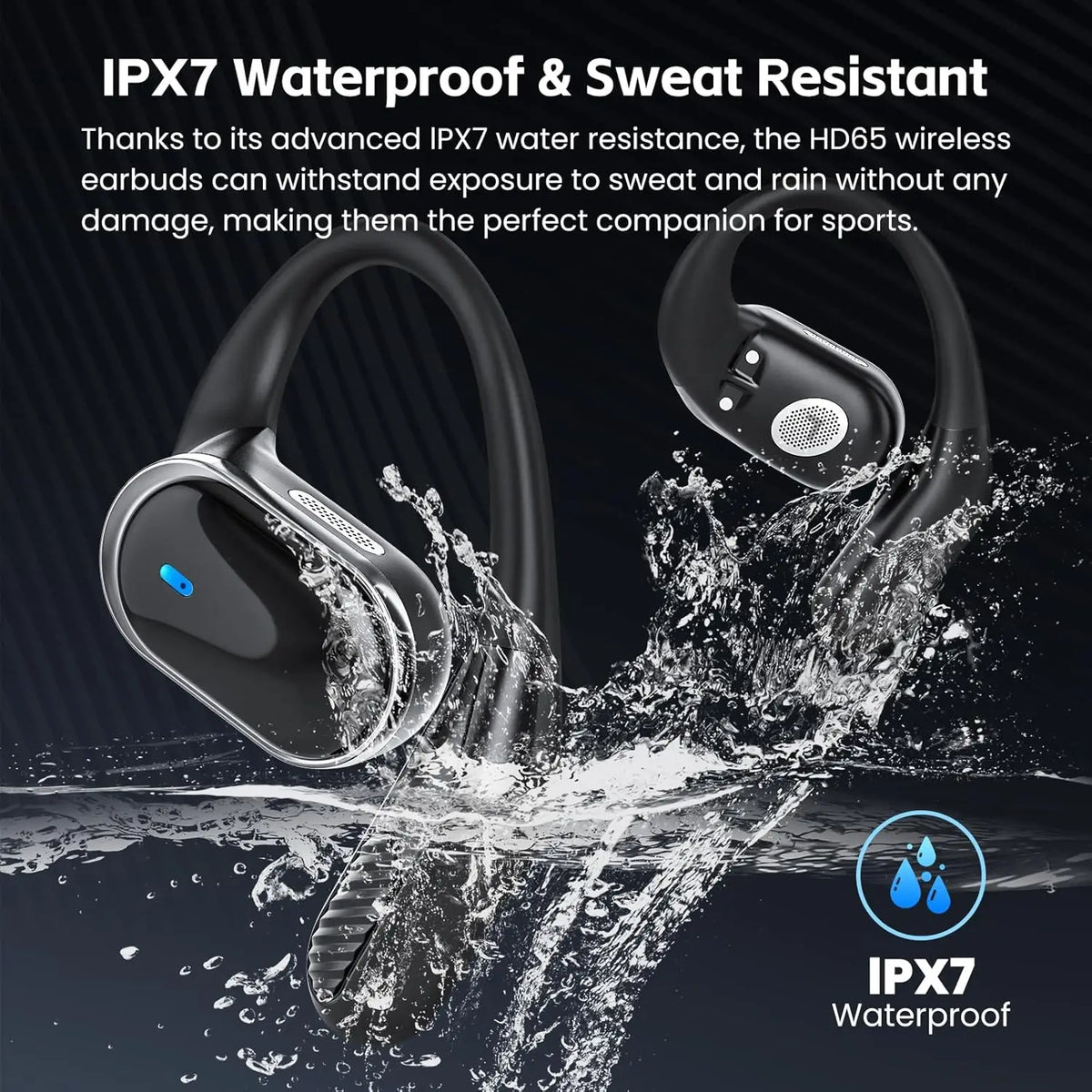 2026 New Open Ear OWS Earphones Bluetooth 6.0 Wireless Headphones HiFi Sound Headset Touch Control TWS Earbuds 60 Hours Playback