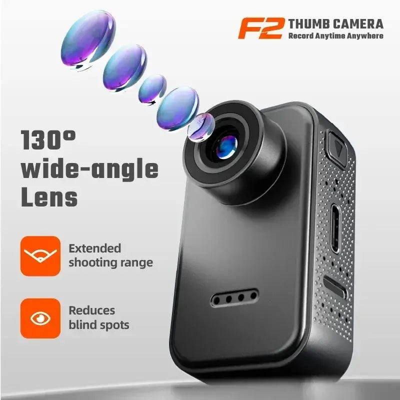 F2 Thumb Camera 1080P HD 130 Degree Wide Angle Mini Camera With IPS Screen 25g Portable Pocket Camera For Daily Recording Life