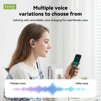HTC NE81 TWS Wireless Earbuds Bluetooth ANC Wired Voice Control for Singing Live Streaming Touch Control Stereo Sports Earphone