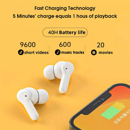 QCY T13 Wireless Bluetooth Earphone with 4 Mics ENC HD Call Headset V5.1 TWS Earphone Touch Control Earbuds Long Standby 40H