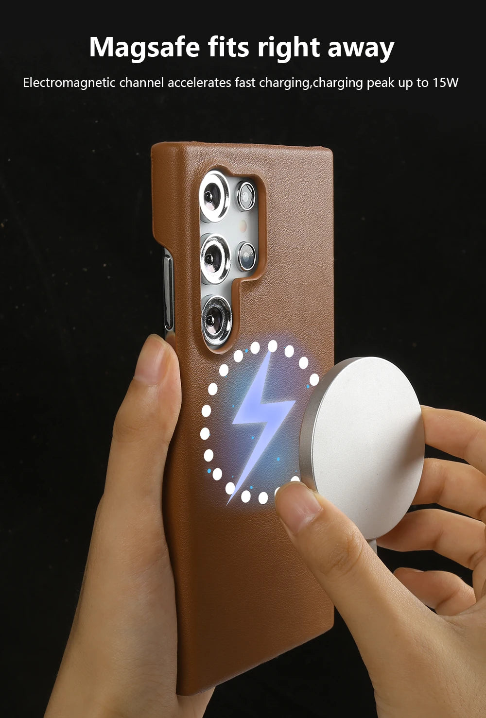 Handmade Premium Genuine Leather Magnetic Case for Samsung Galaxy S25 Ultra Case S24FE S23 S22 S21 S20 Note20Ultra Magsafe Cover