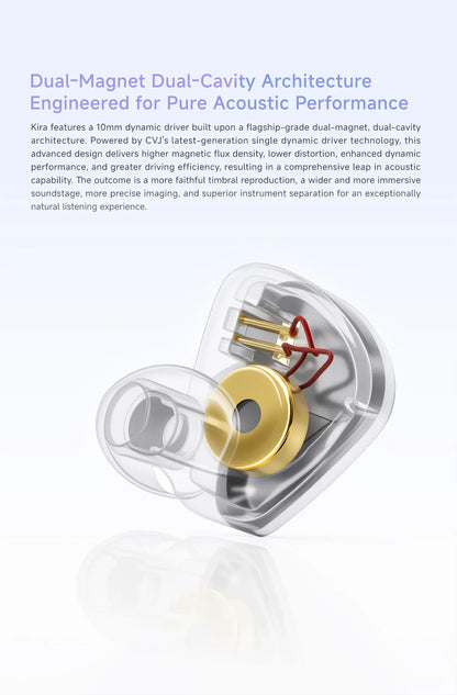 CVJ KIRA HiFi IEM In-Ear Earphones Wired Detachable Cable 3.5mm Type-C 4.4mm Balanced Earbuds For Music Gaming Anime Design