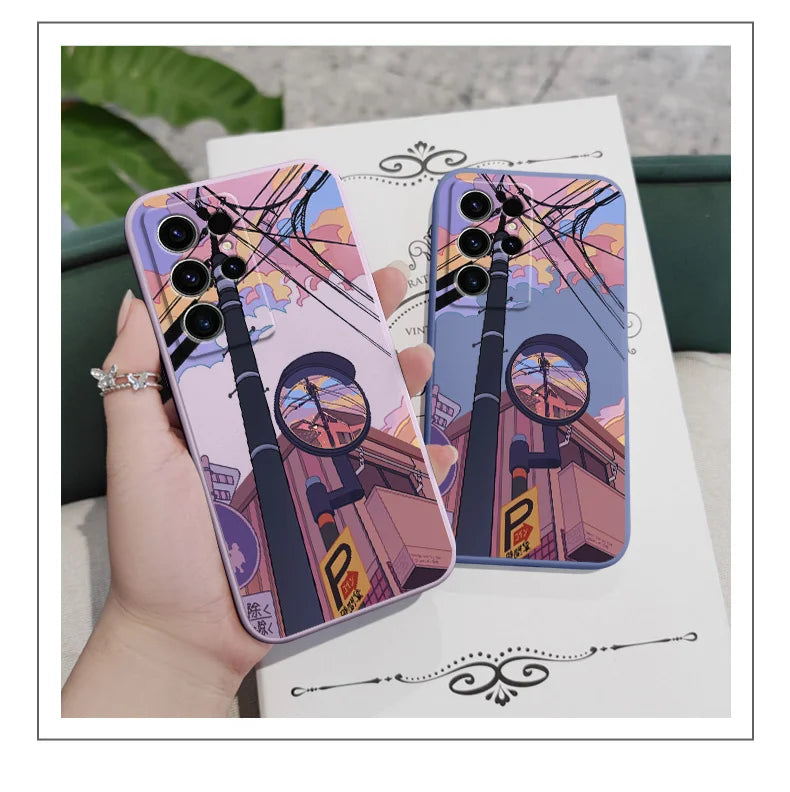 Dusk Intersection Phone Case For Samsung Galaxy S25 S24 S23 S22 S21 S20 S10 S10E S9 Ultra Plus FE Note 20 Ultra 10 9 Plus Cover