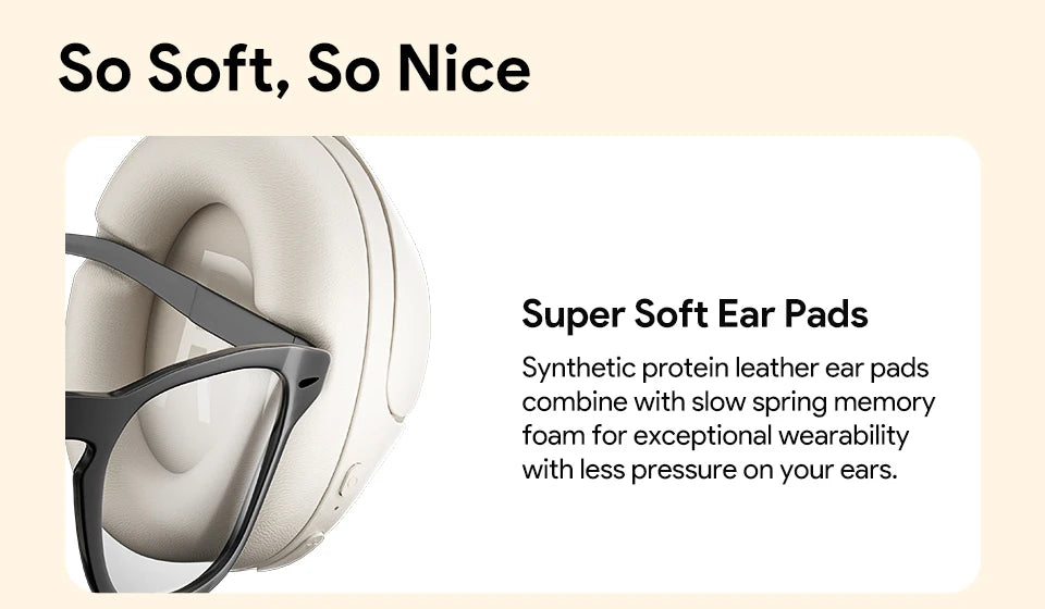 QCY H3 ANC Hi-Res Audio Wireless Bluetooth 5.4 Headphones Over Ear Headset 60Hrs 43dB Hybrid Active Noise Cancellation Earphone
