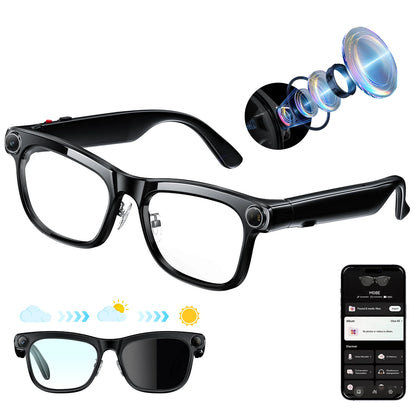 KAIGERR 300mAh Smart Glasses 4K 1300W Pixels Camera Video Recording AI Photo Recognition Bluetooth Call Voice Translation Men Women Sunglasses Smart Devices