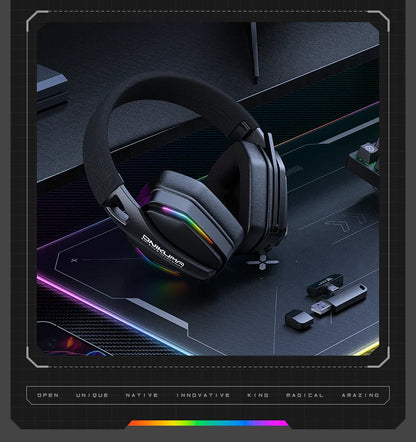 ONIKUMA GT826 Wireless Headset Gaming Headphone Tri Mode Connection Bluetooth USB C 2.4G Low Latency RGB Stereo Sound For PS5 PC
