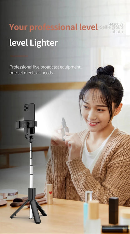 MEUYAG Magnetic Extendable Selfie Stick Tripod Holder Stand with Bluetooth Wireless Remote for Magsafe IPhone Android Monopod