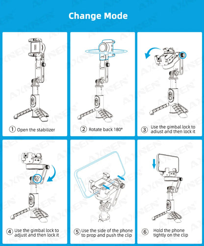 360 Rotation Following Shooting Mode Gimbal Stabilizer Selfie Stick Tripod Gimbal For iPhone Phone Smartphone Live Photography