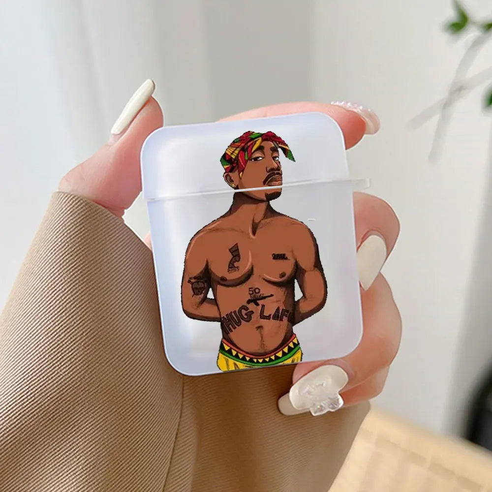Rapper 2Pac Tupac Shakur Earphone Case for Airpods 3 3rd 4 4th Wireless Headphone Cover Air Pods Pro 3 2 1 Shockproof Fundas