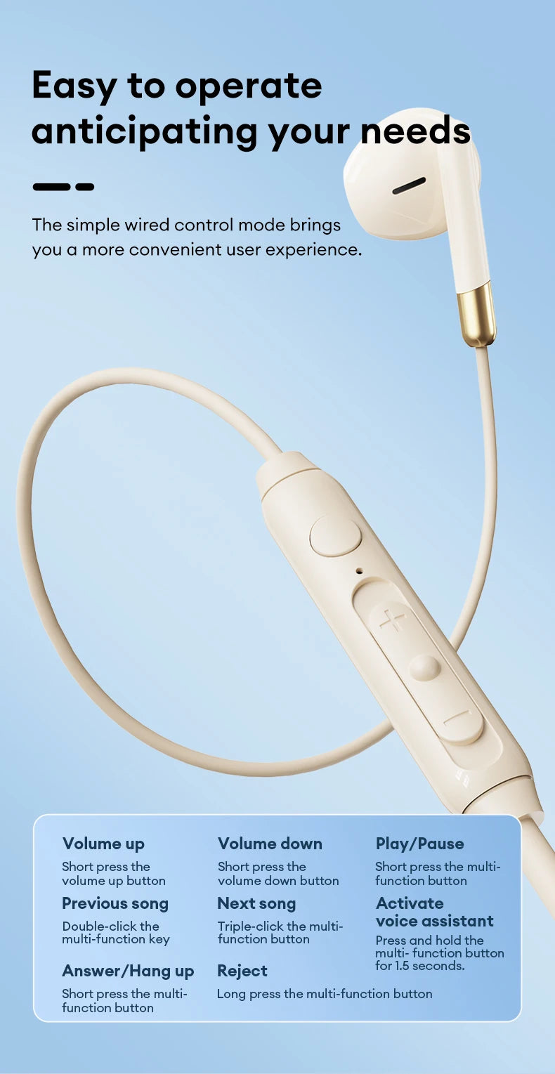 Lenovo Y106 3.5mm TypeC Wired Earphone With Microphone In Ear Wire-controlled Headset HiFi Sound Gaming Earbuds Low Latency New