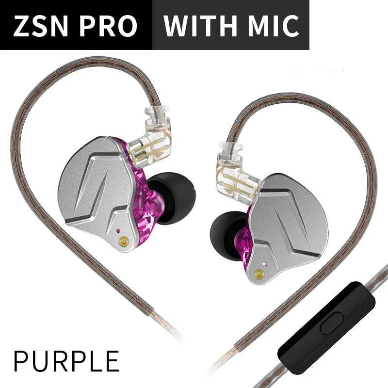 KZ ZSN PRO 1BA+1DD Hybrid technology HIFI Metal In Ear Earphones Bass Earbud Sport Noise Cancelling Headset ZST X AS10 ZS10 ST1