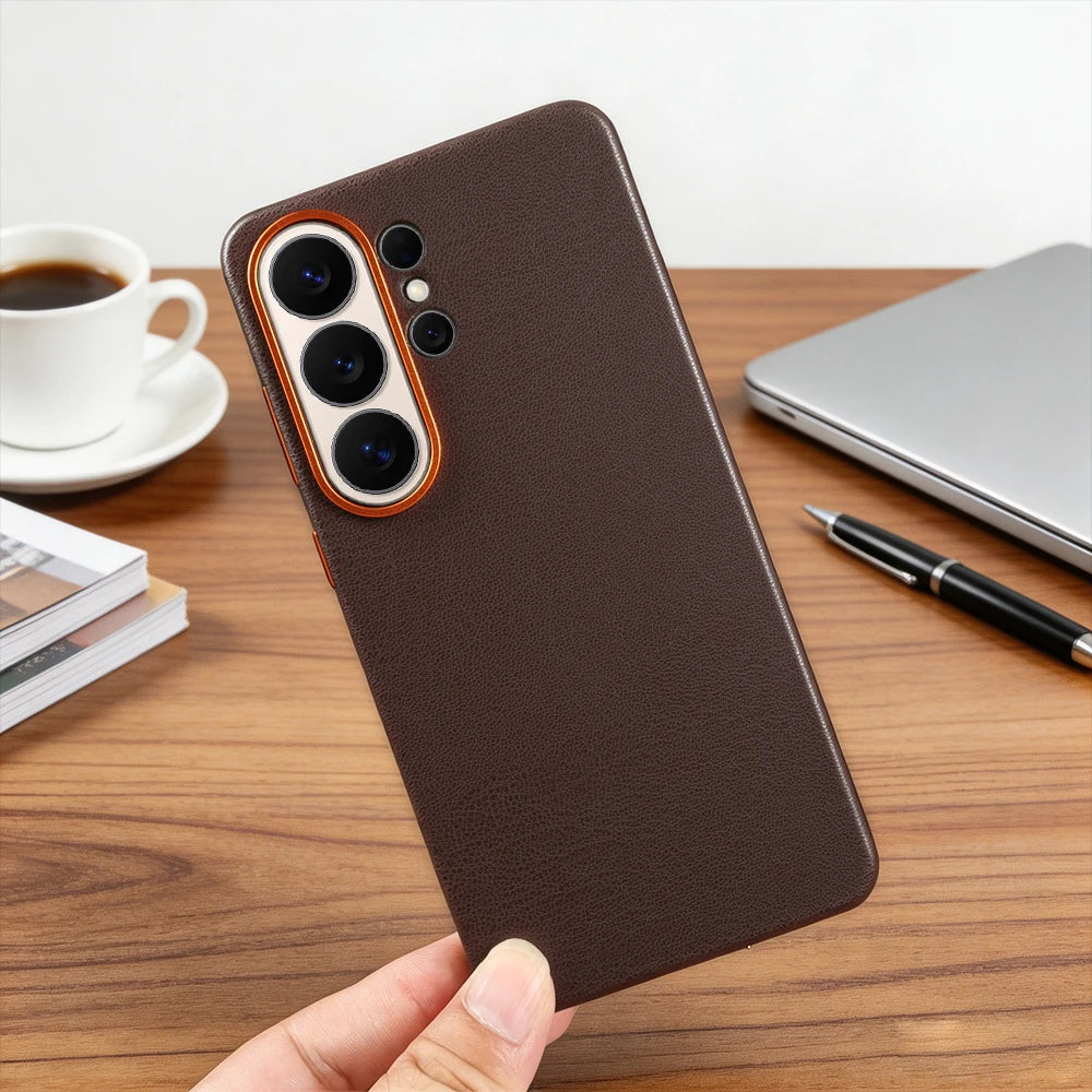 For Magsafe Premium Leather Case for Samsung Galaxy S26 Ultra S26Ultra S26Plus S25 Plus S25Ultra Phone Case Cover Magnetic Coque