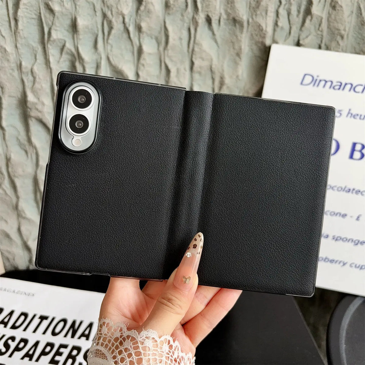 Business Plain Leather All-inclusive Flip Case for Samsung Galaxy Z Fold 8 Wide 7 6 5 Fold8 Ultra Camera Protection Bumper Cover