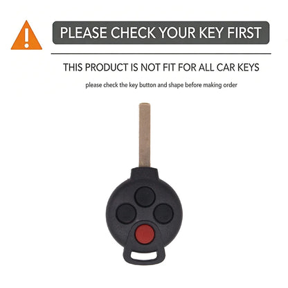 For Mercedes-Benz Smart Fortwo 451 Forfour 453 silicone car key fob cover with compact finger loop and key ring