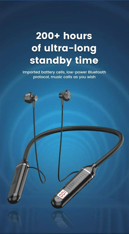 K58pro Wireless Earphones Bluetooth 5.3 Neckband Headphones Gaming LED Display HIFI Headset Sports TWS Earbuds With Mic TF Card