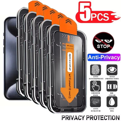 Easy Installation Privacy Screen Protector For iPhone 18 17 Pro Max 16 16e 15 14 13 12 11 XR XS 16e Air Oleophobic Coating Glass