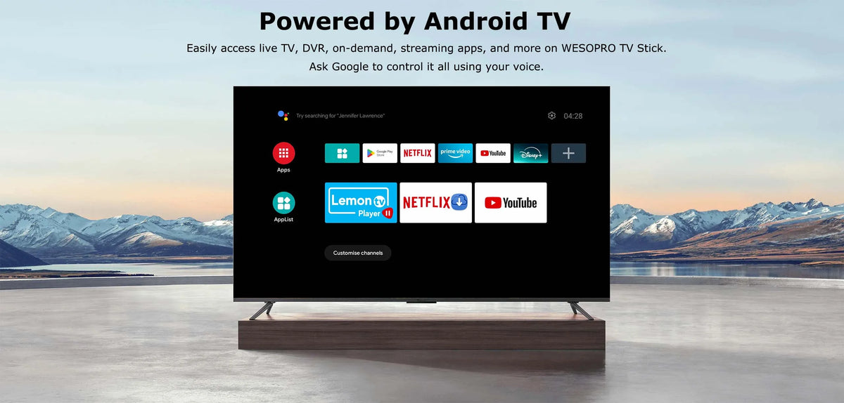 WESOPRO TV Stick G2 Android 12 Smart TV Dongle 2GB RAM 16GB ROM 2.4GHz 5.0GHz Wifi6 BT5.0 H.265 4K 30pfs Media Player