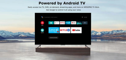 WESOPRO TV Stick G2 Android 12 Smart TV Dongle 2GB RAM 16GB ROM 2.4GHz 5.0GHz Wifi6 BT5.0 H.265 4K 30pfs Media Player