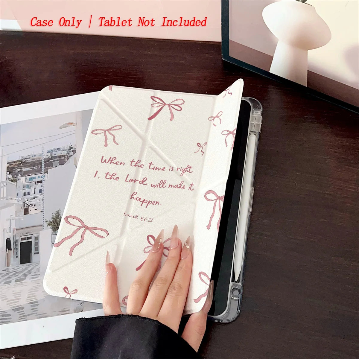 Y-Shape Foldable Stand Fresh Printed iPad Case, Auto Sleep/Wake, Fashion Minimalist Style, Fits Various Apple Models . 8 Styles