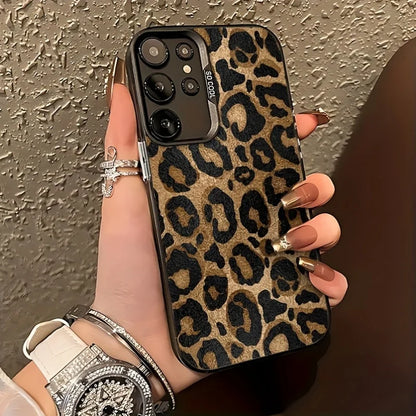 Fashion Leopard Pattern Hard Phone Case For Samsung Galaxy S25 Ultra Case Samsung S24 Ultra S26 S23 FE S22 S 25 Back Cover Funda