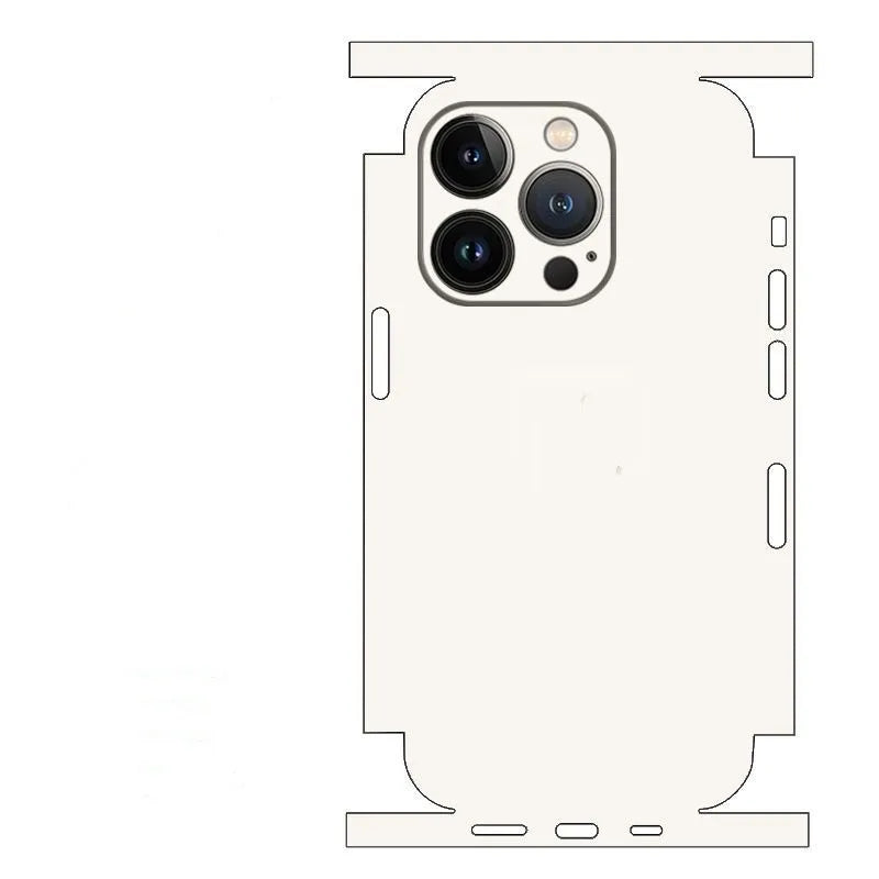 Sticker for iPhone 14 13 12 11 15 Pro XS Max XR X Plain Color Back Screen Protector  Wrap with Border Skin Stickers
