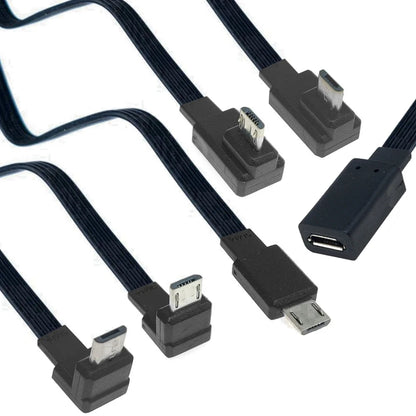 5CM 10CM 20CM MicroUSB panel mounting connector female Micro USB 5-pin.extension cable 30cm 50cm, with screw holes