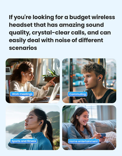 HAYLOU Mori Pro Bluetooth 5.4 Earphones Wireless  43dB Adaptive Hybrid ANC Hi-Res LDAC Earbuds 6 Mic Headphones 28H Battery Life