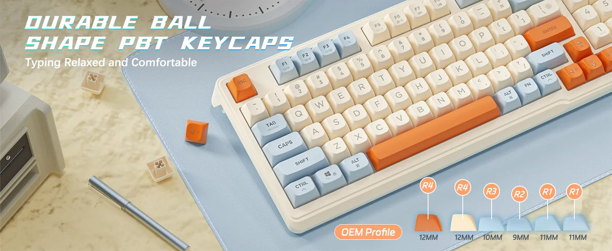 ZIYOU LANG M96 Wireless Gaming Keyboard with Display Screen & Knob, Bluetooth/2.4GHz Quiet Membrane Keyboard, 3000mAh Rechargeable