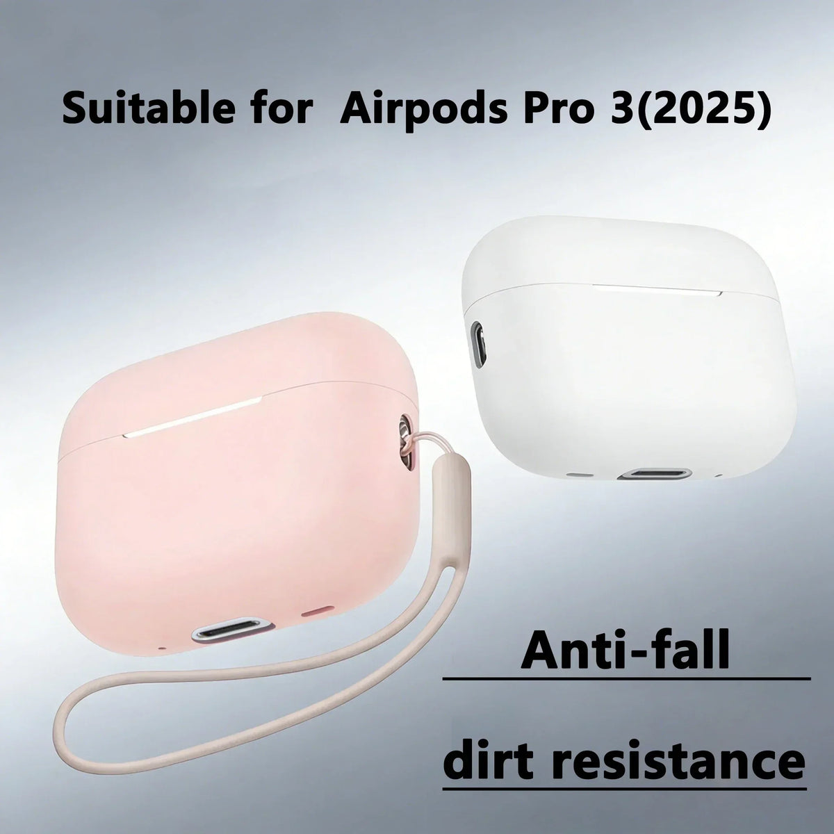 For Airpods 3 Pro Crystal Clear Simple and Transparent Earphone Case with Lanyard Strap Accessories Cover