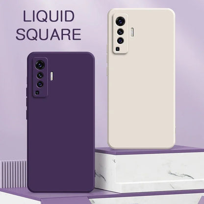 Luxury Square Liquid Silicone Case for VIVO X50 Pro Plus Lite X51 5G Camera Protective 360 Shockproof Phone Cover X50Pro X50Lite