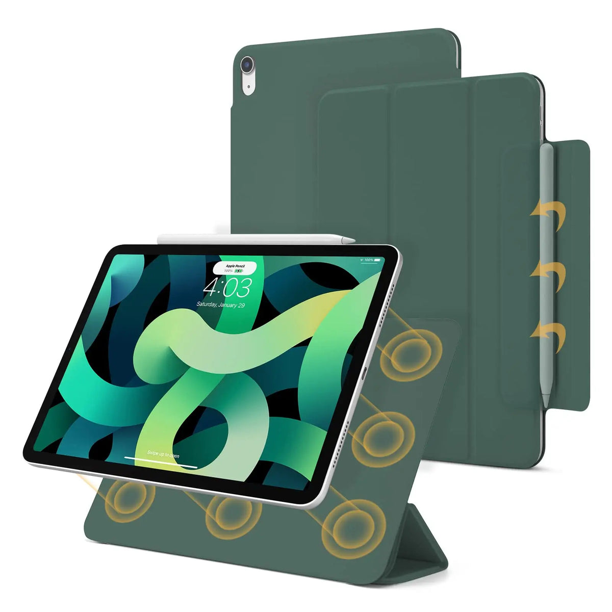 2026 for iPad Pro 13 Case M5 M4 2025 Air 11 M3 M2 12.9 Powerful Magnetic Attachment Slim Trifold Stand Case for iPad Air 5 10th